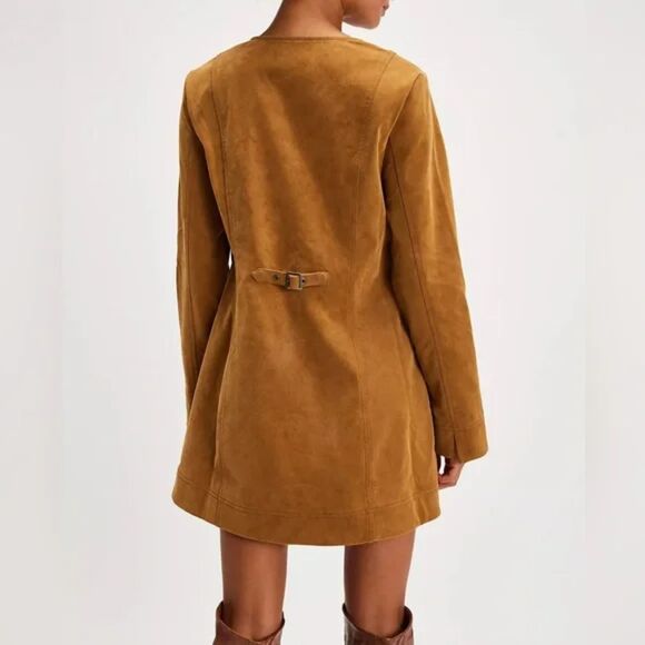 Free People Bradley Faux Suede Mini Dress Size Medium - Picture 3 of 13